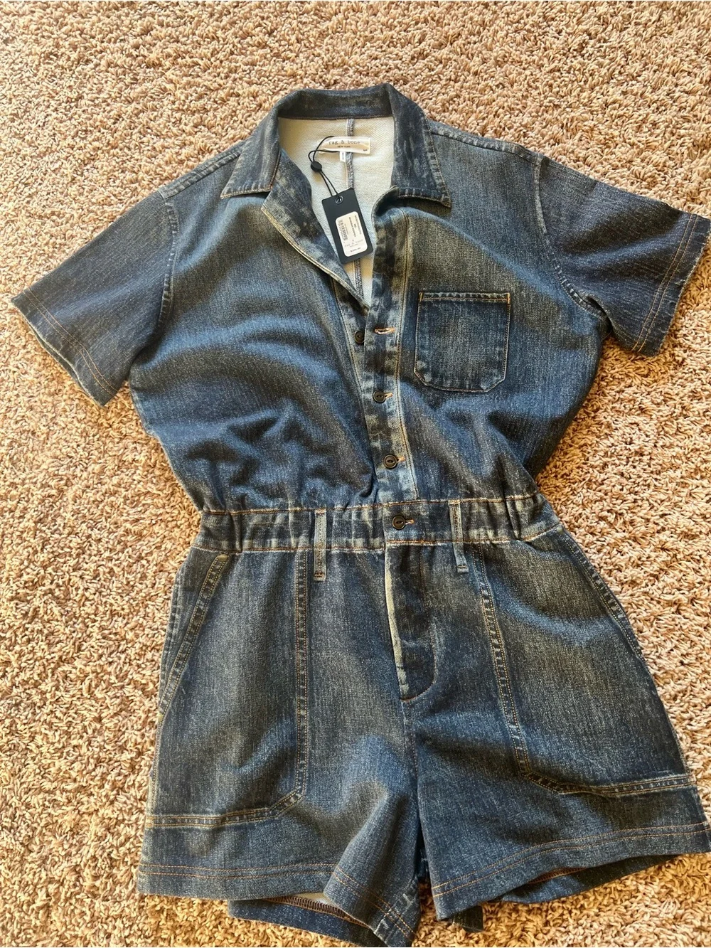 rag & bone Short-Sleeve Miramar Romper